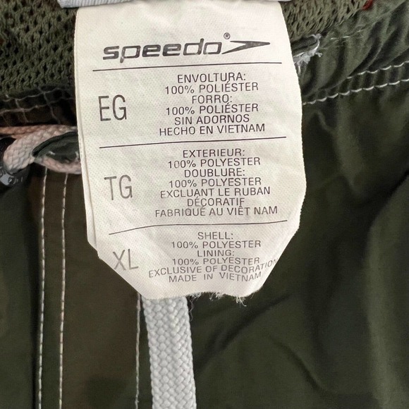 Speedo Mens Size XL Swim Trunks Shorts Marina Volley Eco Green Speed Dry Cargo - Picture 7 of 9